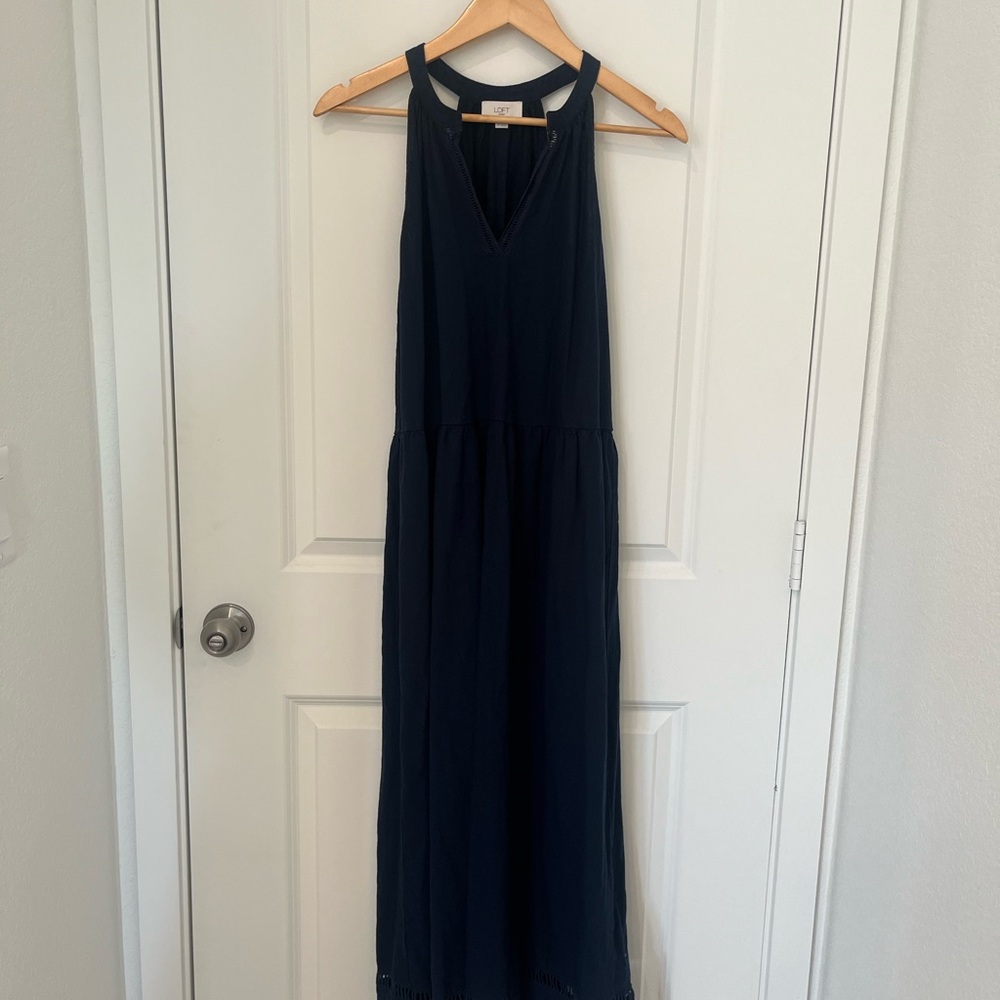LOFT Dark Blue Maxi Dress